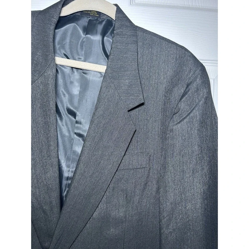 Carlo Briani Vintage Men’s Blazer Dark Grey Light Pinstripe Size 42R